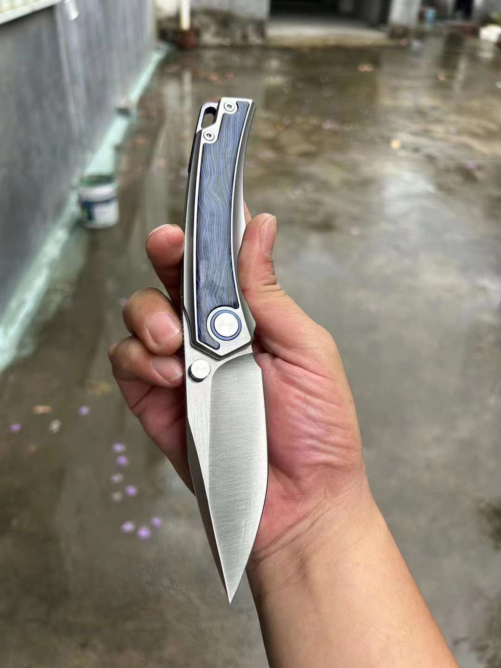 8.5'' New Folding Knife M390 Blade Full T4C Titanium Handle Pocket Camping Knife VTF26