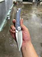 8.5'' New Folding Tool M390 Blade Full T4C Titanium Handle Pocket Camping Tool VTF26