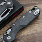 9''New CNC StoneWash M390 Blade Carbon Fibre Handle Camping Folding Tool VTF66
