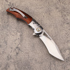 8'' New MirrorLight D2 Blade Wood Handle Pocket Folding Camping Tool DF166