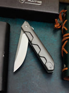 7''New Manual Folding Tool N690 Blade Aluminum Handle Campin Pocket Tool VTF31