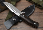 9'' New 440 Steel Fixed Blade Wood Handle Camping Tool VTH126