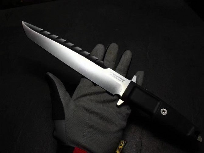 New N690 Steel Fixed Blade Forprene Handle Camping Knife VTH10
