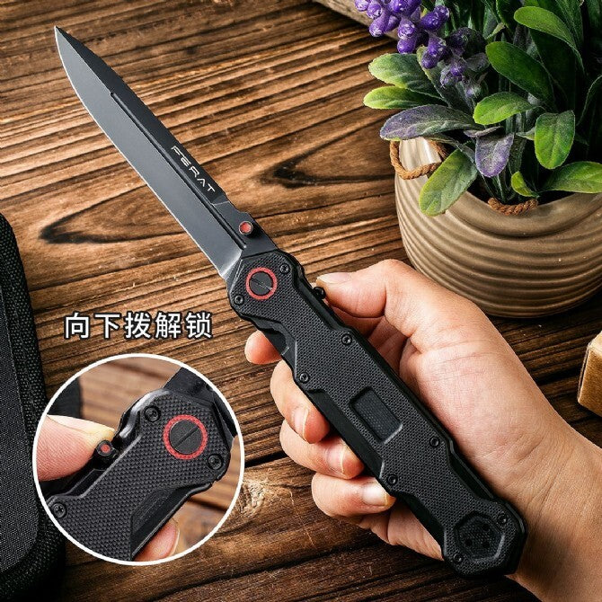 9.5''New Manual Folding Knife D2 Blade G10 Handle Pocket Knife VTF87