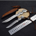 New Damascus Fixed Blade Sexy Portrait Handle Full Tang Collection Tool VTH83