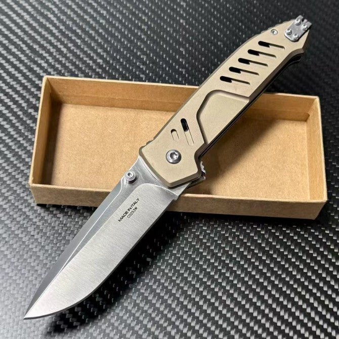 New N690 Blade Aluminum Handle Camping Pocket Folding EDC Knife VTF118