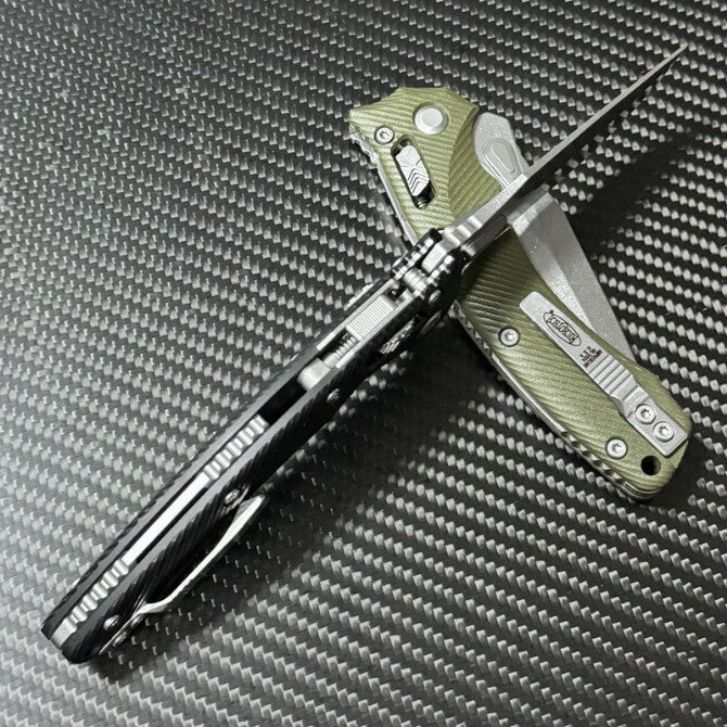 9''New StoneWash M390 Blade G10 Handle Pocket Folding Camping Knife VTF110G