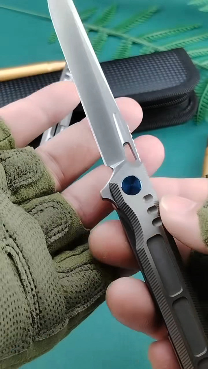 New M390 Blade Full T4C Titanium Handle Pocket Camping Collection Folding Knife VTF11