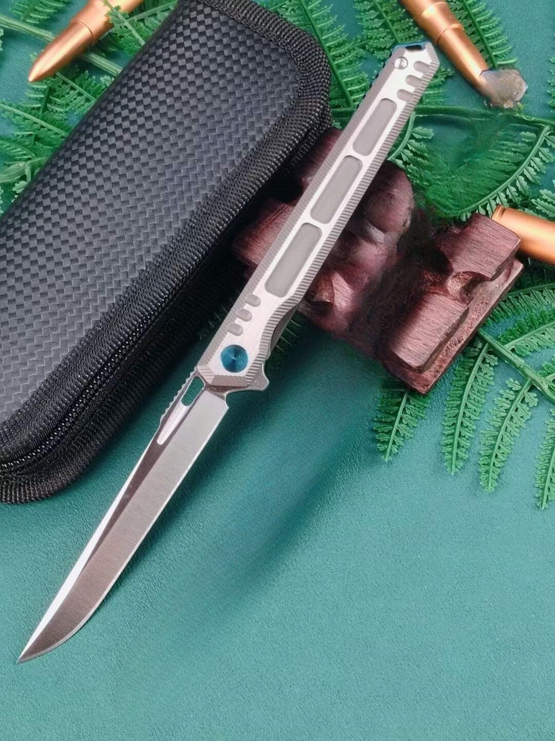 New M390 Blade Full T4C Titanium Handle Pocket Camping Collection Folding Knife VTF11