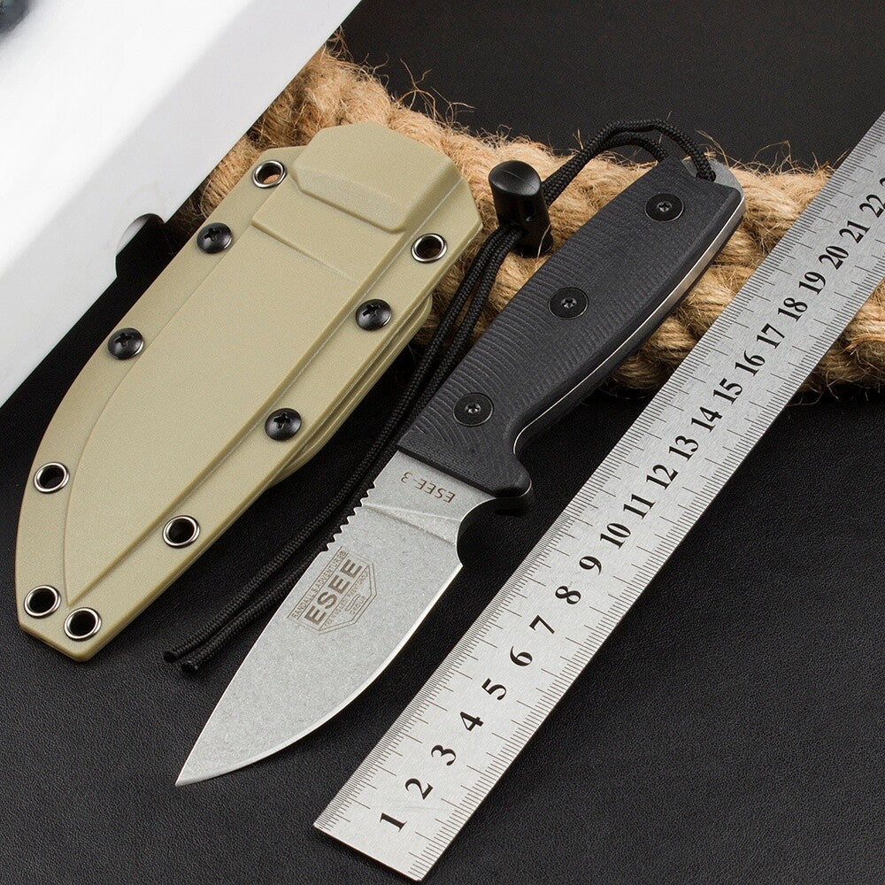 8''New CNC Stone Wash DC53 Blade G10 Handle Camping Knife VTH75