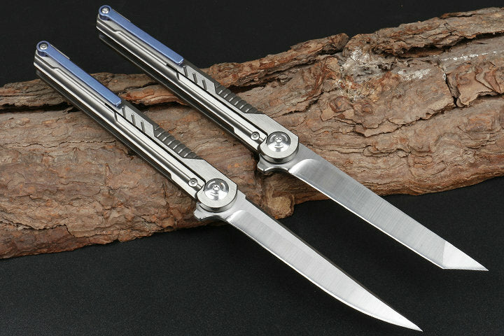 New Fast Opening M390 BladefFull T4C Titanium Handle Pocket Camping Folding Knife DF07