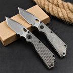 8.5'' New CNC Stone Wash D2 Blade Full T4C Titanium Handle Folding Camping Pocket Tool DF89