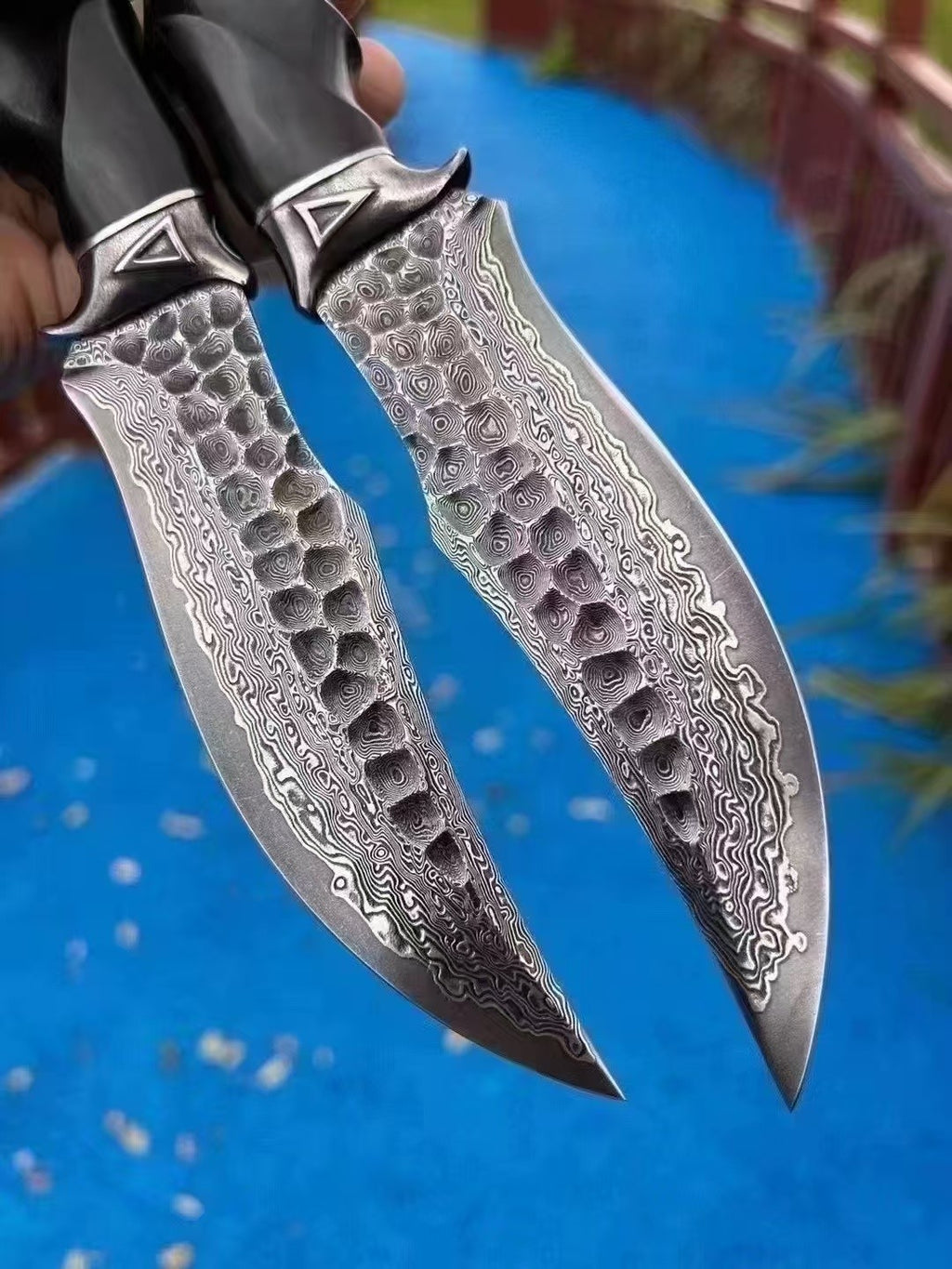 10'' New Handmade Forged Damascus Blade Wood Handle Knife VTH84