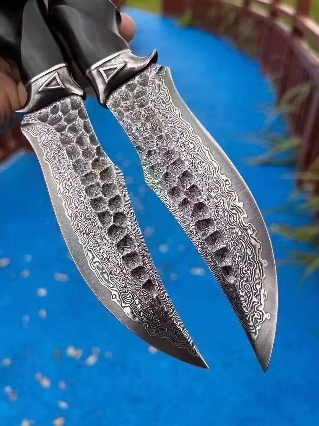 10'' New Handmade Forged Damascus Blade Wood Handle Knife VTH84