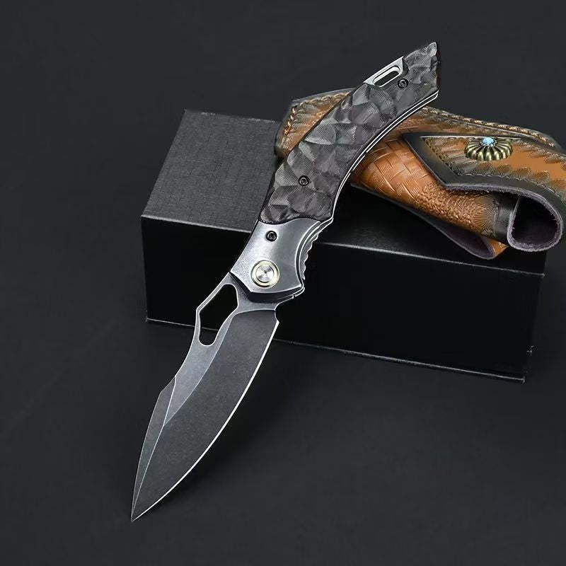 8.5'' New Wootz Steel Blade Wood Handle Camping ToolFolding Knife VTF100