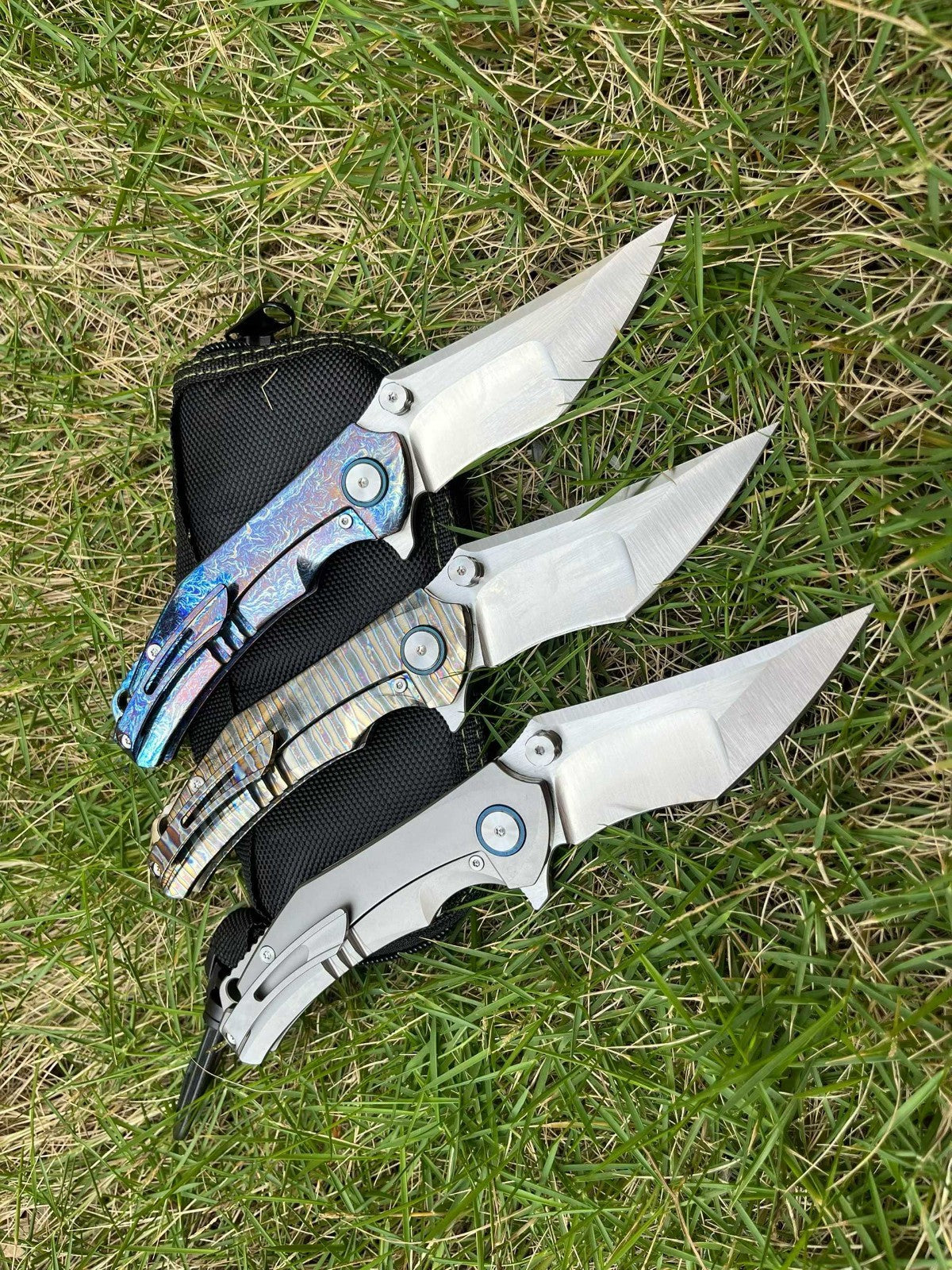 8'' New VG10 Blade Full T4C Titanium HandleFolding Camping Pocket Knife VTF200