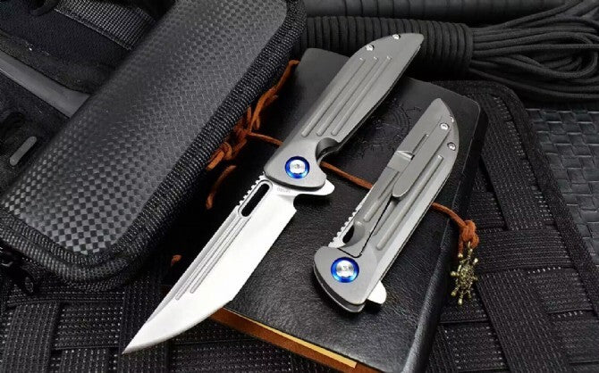 8'' New CNC M390 BladeFull T4C Titanium Handle  Folding Knife VTF92