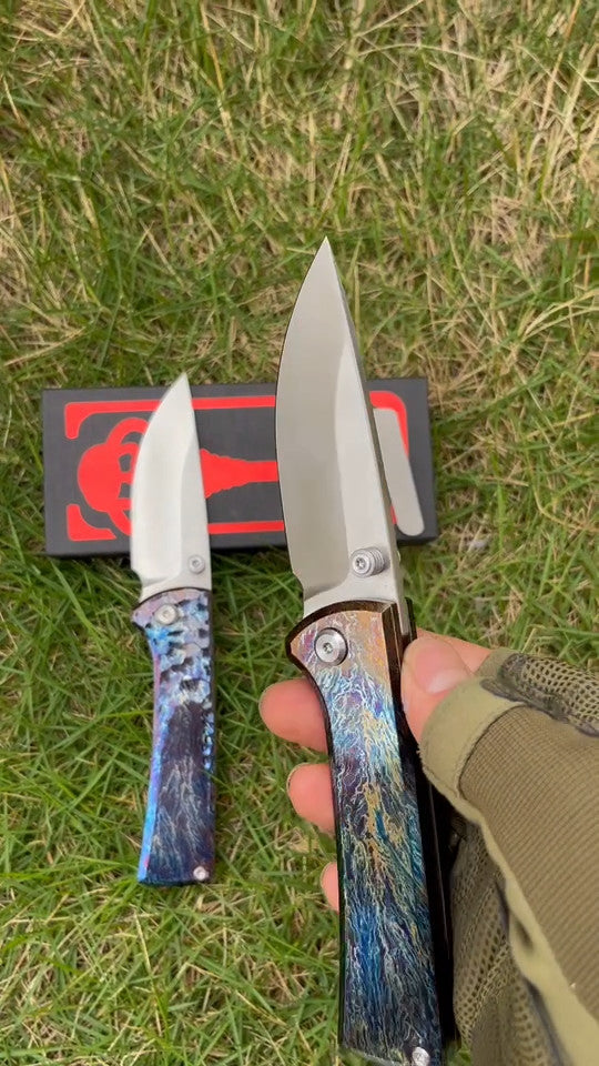 8'' New FoldingKnife M390 Blade Full T4C Titanium Handle Pocket Camping Knife VTF95G