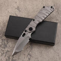 8.5'' New CNC Stone Wash D2 Blade Full T4C Titanium Handle   Folding Pocket Knife DF58