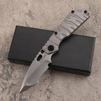8.5'' New CNC Stone Wash D2 Blade Full T4C Titanium Handle   Folding Pocket Tool DF58