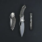 8.5'' New Wootz Steel Blade Wood Handle Camping ToolFolding Tool VTF100