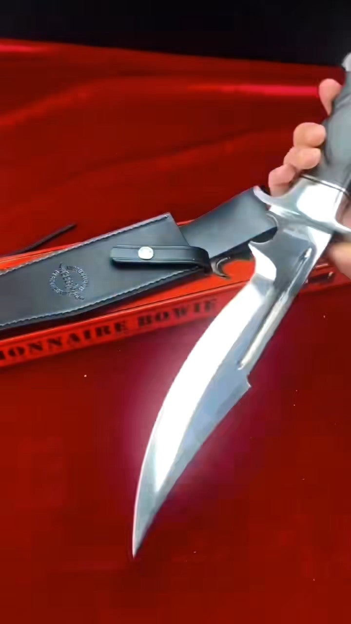 16'' New Mirrorlight 7CR15 Blade Wood Handle Signature Camping Knife VTH45
