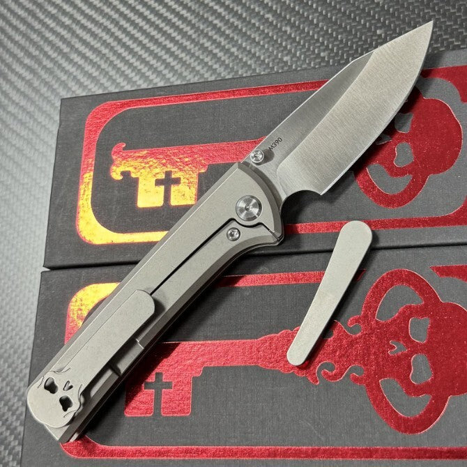 8'' New Folding Knife M390 Blade Full T4C Titanium Handle  Camping Knife VTF119