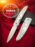 7'' New M390 Steel Blade Carve Sexy Portrait Aluminum Handle Folding Tool VTF04