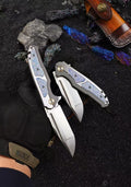 8'' New M390 Blade 420Z2 Steel Handle Folding Camping Knife VTF20