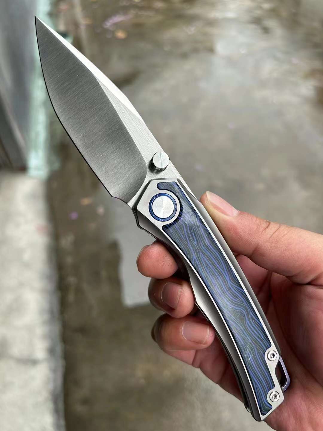 8.5'' New Folding Knife M390 Blade Full T4C Titanium Handle Pocket Camping Knife VTF26