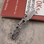 8.5'' New CNC Stone Wash D2 Blade Full T4C Titanium Handle   Folding Pocket Tool DF58