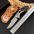 8'' New FlodingKnife Crushed Pocket Camping Damascus Blade Knife VTF81