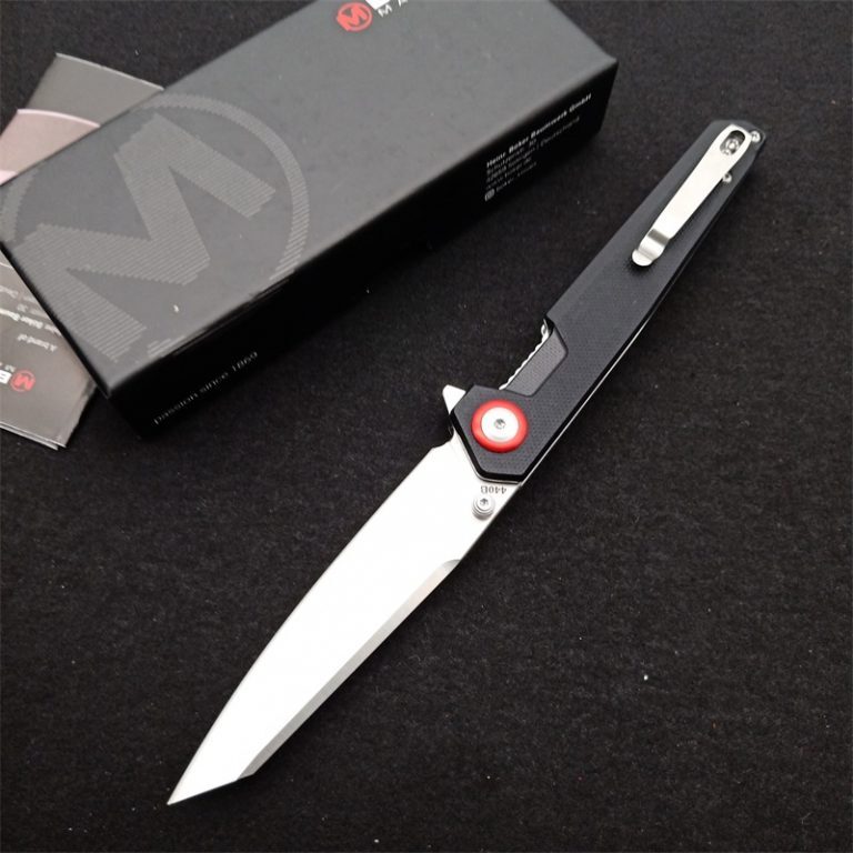 8'' New CNC Fast Opening 440B Steel Blade G10 Handle Camping Folding Knife VTF27