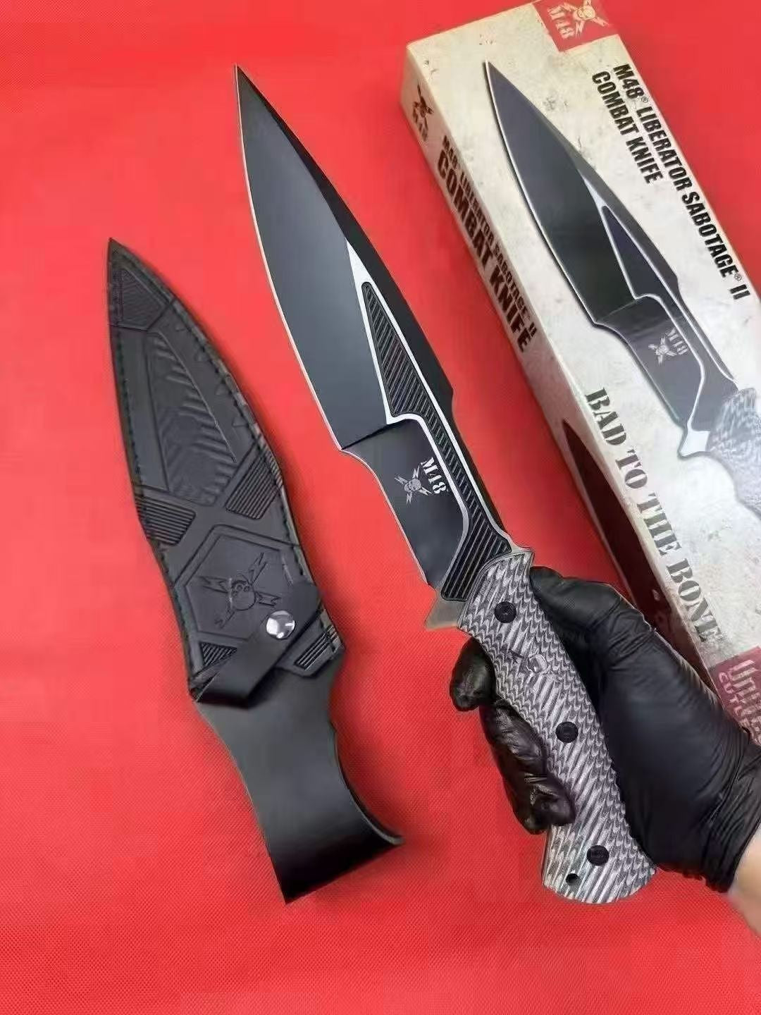 New CNC 7Cr13Mov Steels Fiber Glass handle Collection Knife M48