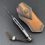 8'' New Fast Opening VG10 Damascus Blade Wood Handle Pocket Folding Tool VTF05