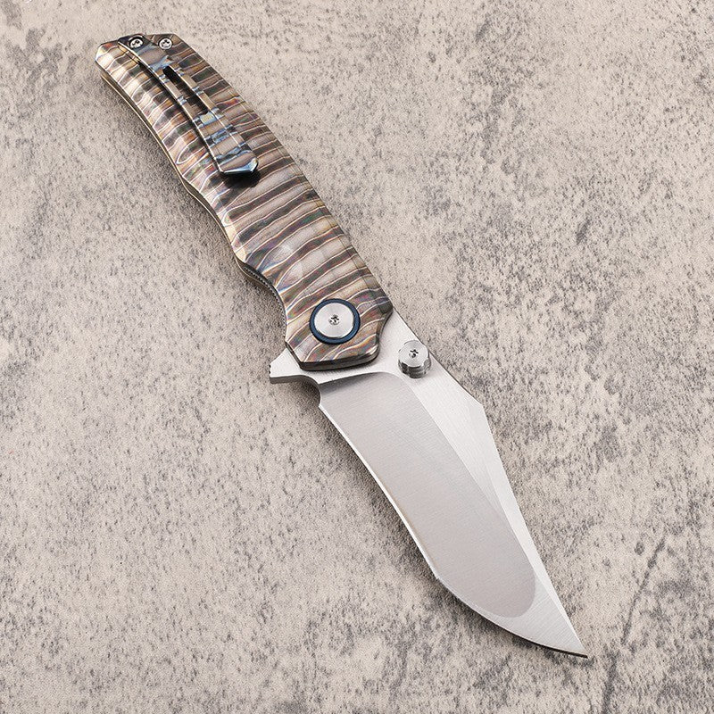 New CNC VG10 Steel Blade Full T4C Titanium Handle Pocket Camping Collection Folding Knife VTF25