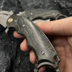 New VG10 Damascus Blade Wood Handle Collection Folding Tool C02