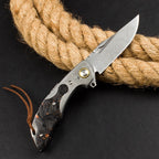 8'' New FlodingTool Crushed Pocket Camping Damascus Blade Tool VTF81