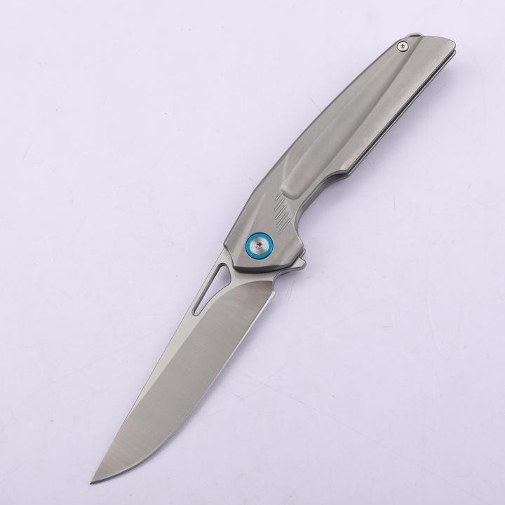 New Manual Folding Knife D2 Steel Blade Full T4C Titanium Handle Pocket Camping Knife DF47