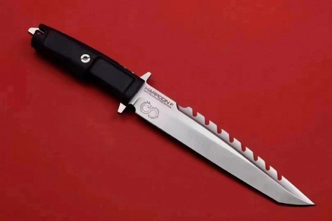New N690 Steel Fixed Blade Forprene Handle Camping Knife VTH10