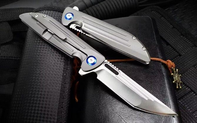 8'' New CNC M390 BladeFull T4C Titanium Handle  Folding Knife VTF92
