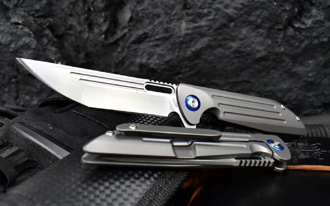 8'' New CNC M390 BladeFull T4C Titanium Handle  Folding Knife VTF92