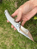 8'' New VG10 Blade Full T4C Titanium HandleFolding Camping Pocket Knife VTF200