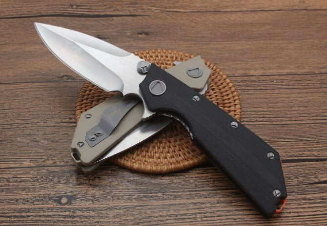 New Manual Folding Knife D2 Blade G10 Handle Pocket Camping Knife DF160