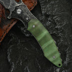 8'' New Fast Opening VG10 Damascus Blade Wood Handle Pocket Folding Tool VTF22