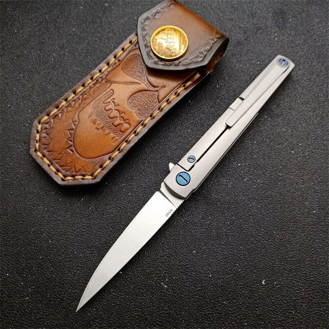 7'' New M390 Blade Full TC4 T4C Handle Camping Folding Knife VTF179