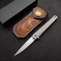 7'' New M390 Blade Full TC4 T4C Handle Camping Folding Knife VTF179