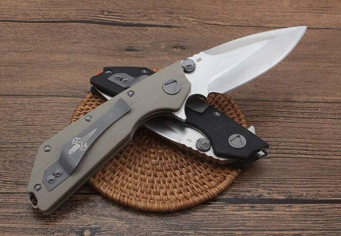 New Manual Folding Knife D2 Blade G10 Handle Pocket Camping Knife DF160
