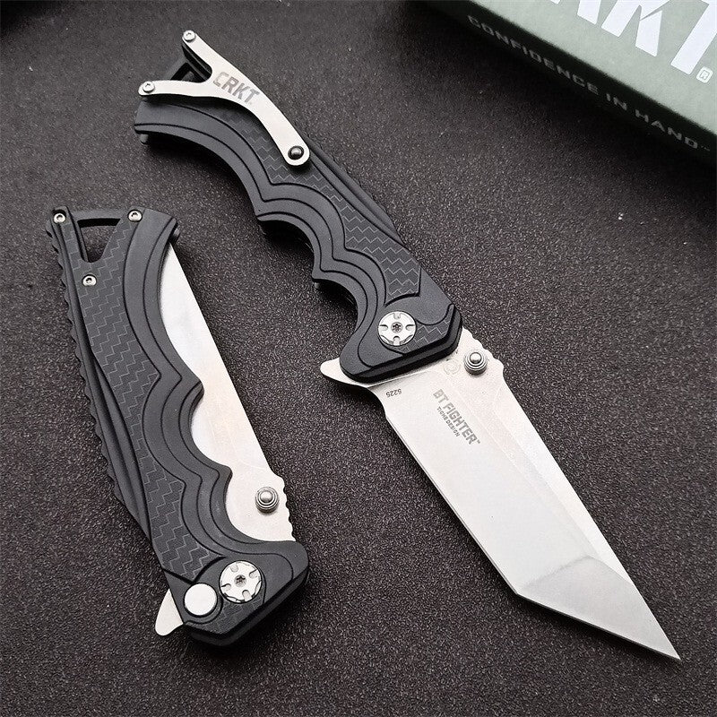 9'' New 8cr13mov Blade Fiber glass Handle Folding Camping Knife VT5225