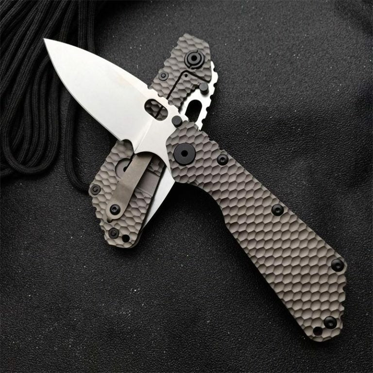 New CNC Stone Wash D2 Steel Blade Full T4C Titanium Handle Pocket Camping Folding Knife DF186B
